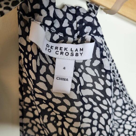 Derek Lam 10 Crosby Long Sleeve Cold-Shoulder Halter-Tie Printer Blouse - Picture 12 of 12